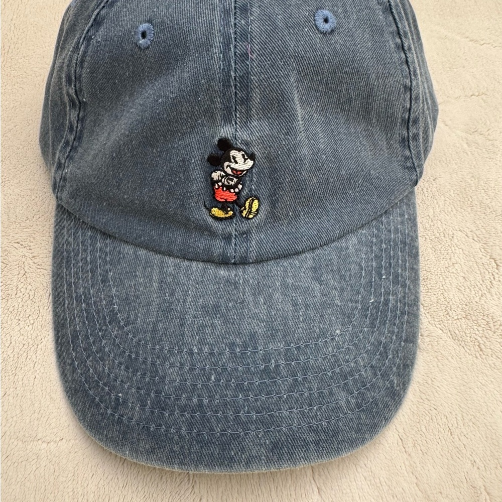 Blue Denim Cap with Mickey Mouse Embroidery